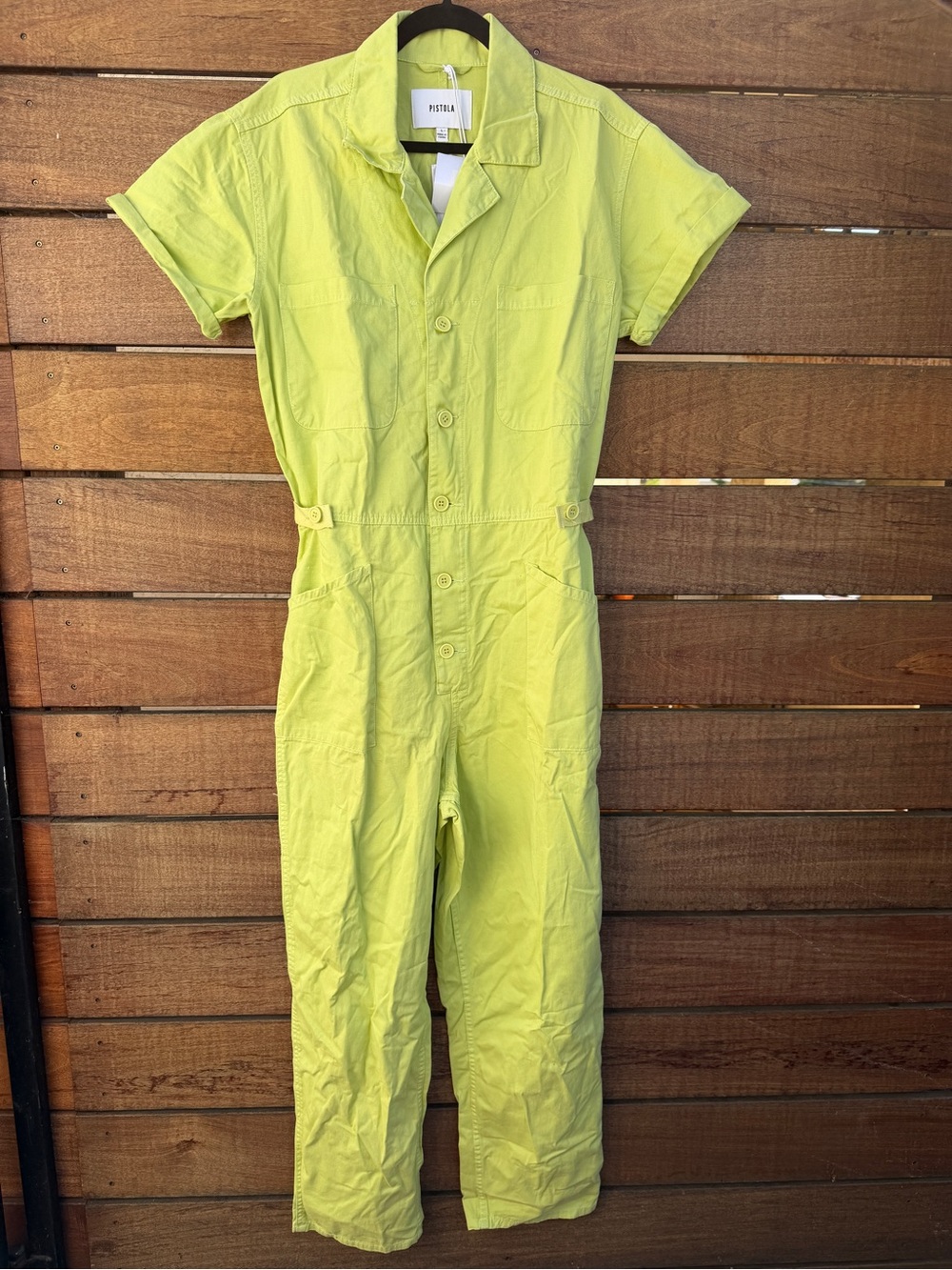 PISTOLA Grover Jumpsuit in Lime Green, Size L, NWT